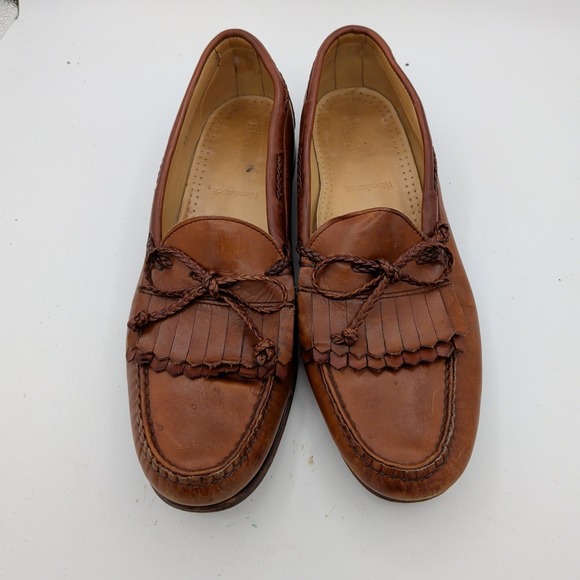 Allen Edmonds Woodstock Mens 13 A Brown Leather Kiltie Tassel Loafers Made USA main image 5
